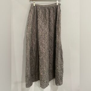 Vintage Piazza Sempione Textured Cotton Midi Skirt Made In Italy